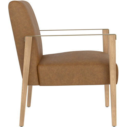 Earl Rustic Oak / Ludlow Sesame Leather Lounge Chair